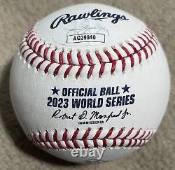 Chris Young & Dayton Moore Signed 2023 World Series Baseball Texas Rangers JSA