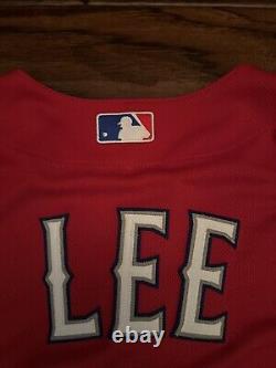 Cliff Lee 2010 Texas Rangers Authentic World Series Alt Red Cool Base Jersey