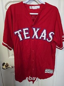 Cole Hamels Texas Rangers MLB Baseball Jersey Men Sz Large L Majestic Sewn