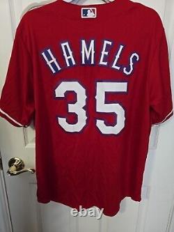 Cole Hamels Texas Rangers MLB Baseball Jersey Men Sz Large L Majestic Sewn