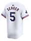 Corey Seager Nike Texas Rangers Mens White 2023 World Series Gold Limited Baseb