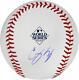 Corey Seager Texas Rangers Autographed 2023 World Series Logo Baseball