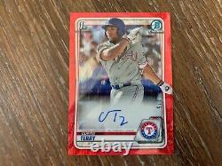 Curtis Terry 2020 Bowman Chrome 1st Red Refractor Rookie Auto RC #'d 3/5 SSP
