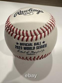 Dane Dunning SIGNED 2023 World Series Baseball Texas Rangers Inscribed WS CHAMPS