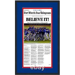 Framed Fort Worth Star-Telegram Texas Rangers World Series Newspaper Photo V1