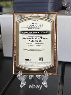 Ivan Rodriguez 2022 Topps Museum Collection Gold Framed Hall of Fame Auto 10/10