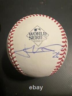 JONAH HEIM Auto Signed 2023 World Series Baseball Texas Rangers Autograph