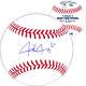 Josh Jung Autographed Official Mlb Baseball Texas Rangers Beckett Witness 221367