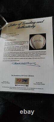 Julio Franco Texas Rangers Signed Auto Game Used Oml Baseball Psa Mlb