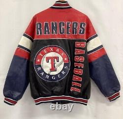MLB Texas Rangers Baseball Leather Jacket Faux Leather (EXCELLENT CONDITION)
