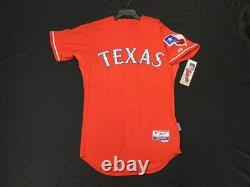 Majestic AUTHENTIC SIZE 48 XL, TEXAS RANGERS, RED, COOL BASE, ON FIELD JERSEY