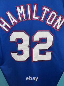 Majestic MLB Texas Rangers Jersey #32 Hamilton Size 48 Mens XL Stitched Logo