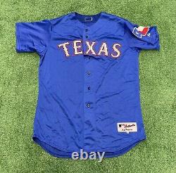 Majestic Texas Rangers MLB Baseball Jersey Size 46 Authentic Collection Blue