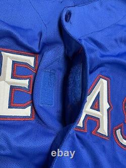 Majestic Texas Rangers MLB Baseball Jersey Size 46 Authentic Collection Blue