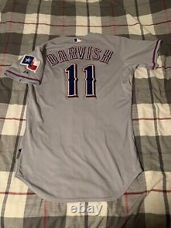 Majestic Texas Rangers Yu Darvish Road Gray Jersey Size 44