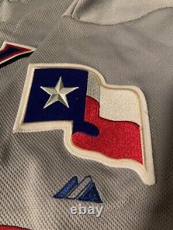 Majestic Texas Rangers Yu Darvish Road Gray Jersey Size 44