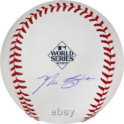 Max Scherzer Texas Rangers Autographed 2023 World Series Logo Baseball