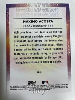 Maximo Acosta 9/25 2021 Bowman Chrome Orange Mega Mojo Refractor Dawn of Glory