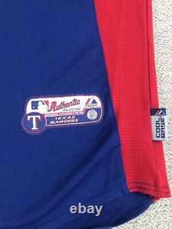 Michael Young #10 Texas Rangers Authentic Majestic Spring/BP Jersey Size M NWT