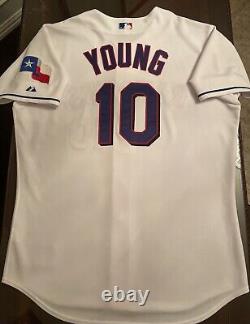 Michael Young #10 Texas Rangers Authentic On-Field Majestic Home Jersey 52/2XL