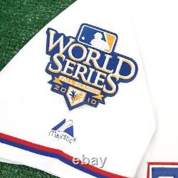 Michael Young 2010 Texas Rangers World Series Men's Home White Jersey (S-3XL)