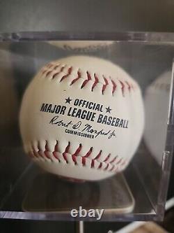 Michael Young Signed Rangers Logo Baseball