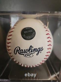 Michael Young Signed Rangers Logo Baseball