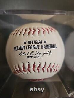 Michael Young Signed Rangers Logo Baseball