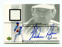 NOLAN RYAN 2001 Upper Deck Auto Autograph Signed Game Used Jersey HOF SP 127/200