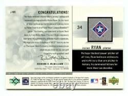 NOLAN RYAN 2001 Upper Deck Auto Autograph Signed Game Used Jersey HOF SP 127/200