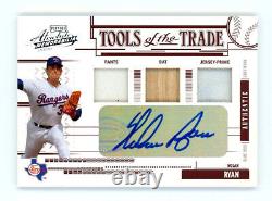 NOLAN RYAN 2005 Absolute Tools of the Trade Red Auto Triple Bat Jersey Patch 4/5