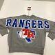 Nwt Texas Rangers Mitchell & Ness Logo Lt Fleece Sweatshirt Gray Women's Medium