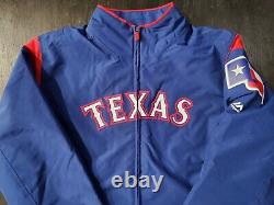 New Women's Texas Rangers Majestic On-Field Therma Base Thermal Full-Zip Jacket