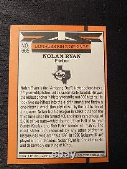Nolan Ryan #665 1989/90 Leaf King of Kings Donruss Error Card