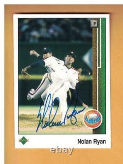 Nolan Ryan AUTOGRAPHED 1989 UPPER DECK BASEBALL CARD SIGNED TEXAS RANGERS AUTO