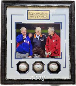 Nolan Ryan-George Bush-George H. W. Bush Framed Photo & Laser Signed Baseballs