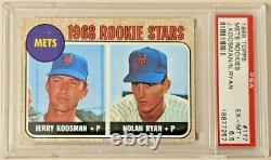 Nolan Ryan & Jerry Koosman Topps 1968 #177 Angels HOF Rookie PSA 6.5