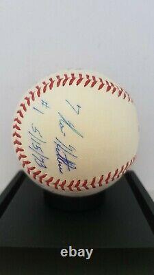 Nolan Ryan Texas Rangers Signed Baseball with 7 no Hitters and Dates Inscp LE 34