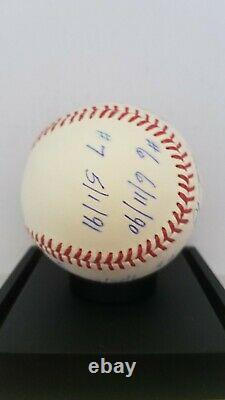Nolan Ryan Texas Rangers Signed Baseball with 7 no Hitters and Dates Inscp LE 34