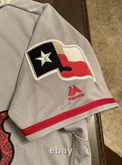 Rare July 4th Texas Rangers Authentic On-Field Majestic US Away Jersey 48/XL NWT