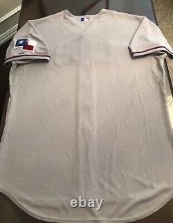 Rare Team Issued Texas Rangers Authentic Majestic On-Field Away Jersey Size 54