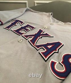 Rare Team Issued Texas Rangers Authentic Majestic On-Field Away Jersey Size 54