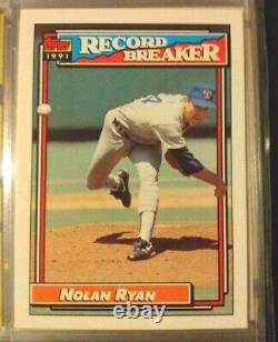 Rare Vintage Great Condition Nolan ryan topps 1991 record breaker #4 Card