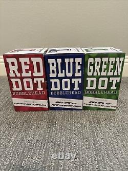 Red Green Blue Dot MLB Texas Rangers Bobblehead Complete Set of 3 NIB
