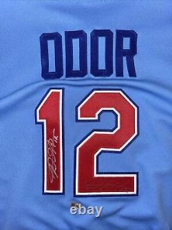 Roughed Odor Rangers Yankees Autographed Game Used Jersey And Pants MLB Auth