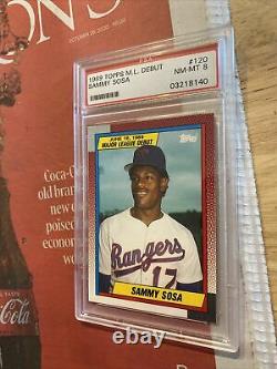 Sammy Sosa Rookie PSA 8 Card Topps 1989 #120 Texas Rangers INVESTABLE ASSET NR