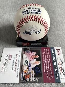 TEXAS RANGERS- JOSE LeCLERC AUTOGRAPH 2023 WORLD SERIES BASEBALL JSA AX31547