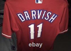 TEXAS RANGERS Majestic MLB Jersey #11 YU DARVISH Mens Small Red Stitched Logo