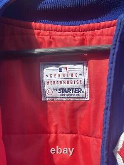 TEXAS RANGERS STARTER JACKET Men's SIZE L Vintage Baseball Jacket Bomber Jacket