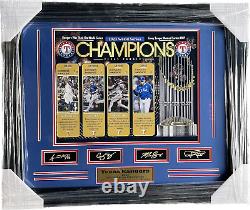 Texas Rangers 2023 World Series Commemorative Framed Photo With Laser Etched Auto